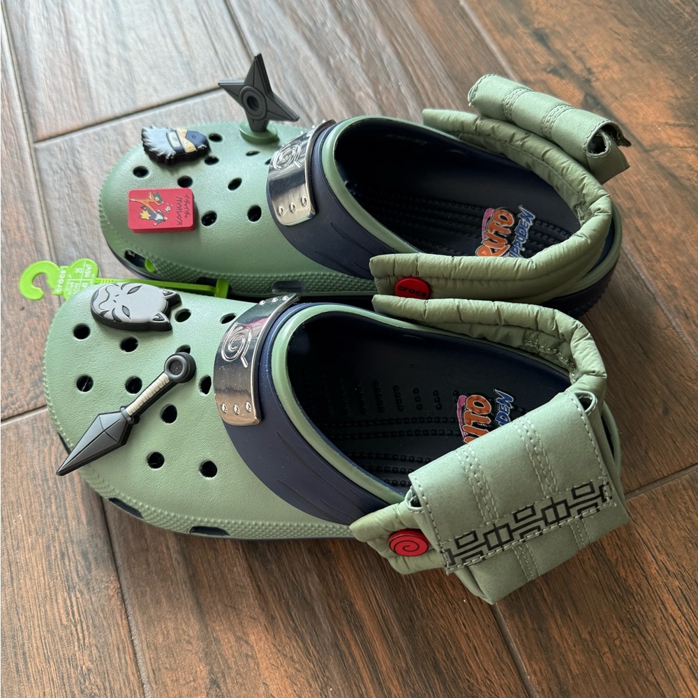 Naruto Crocs Kakashi Edition | Olive Green & Black | Size M7/W9